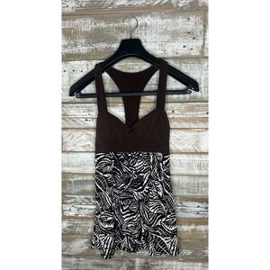 Charlotte Russe womens brown floral tank top S